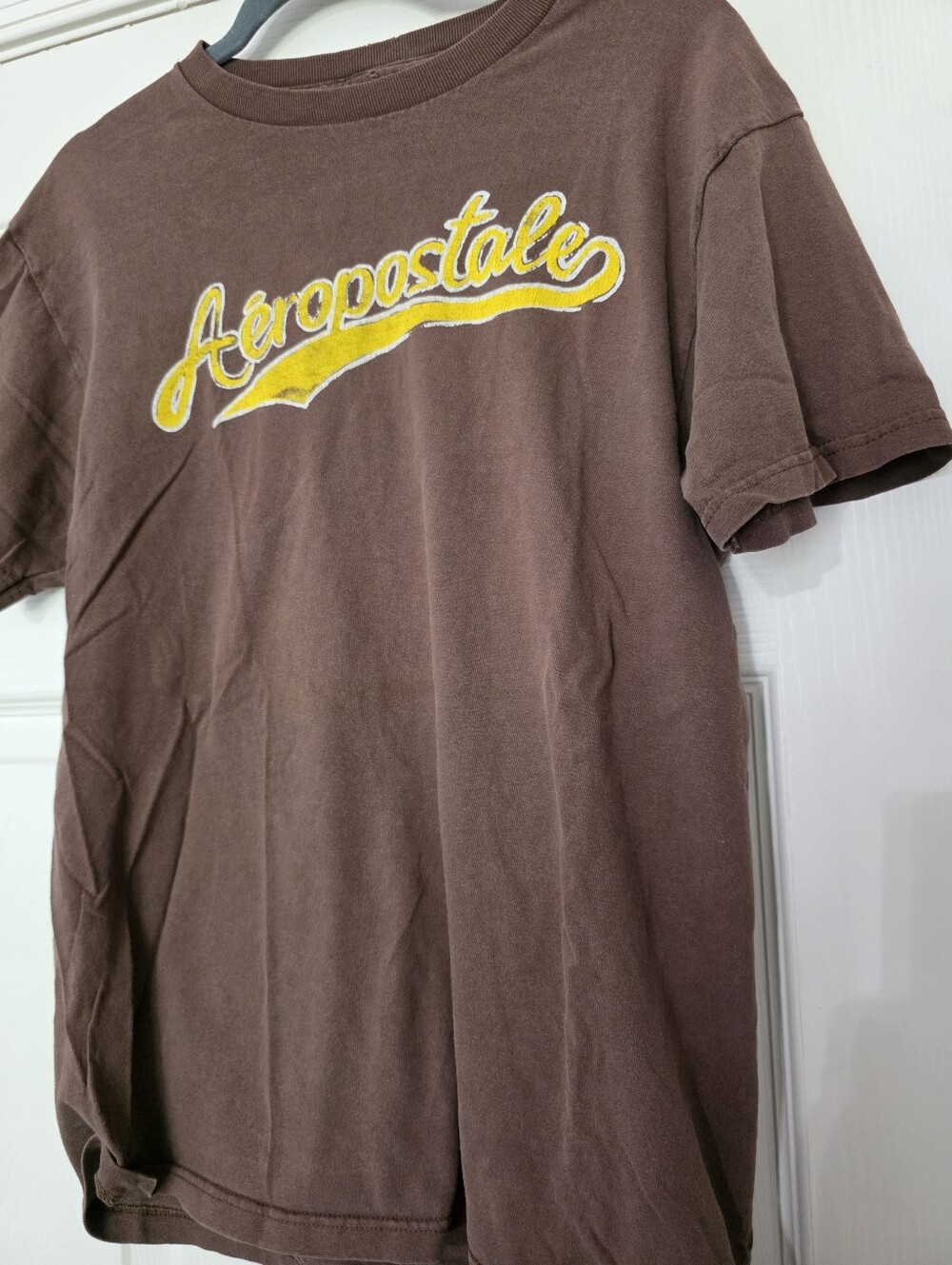 AEROPOSTALE Men retro-style varsity appliqué Y2K-era casual Shirt M